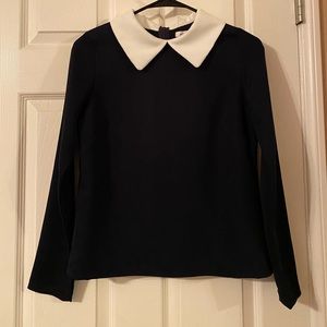 SOLD Glamorous Peter Pan Collar Shirt in Dark Navy